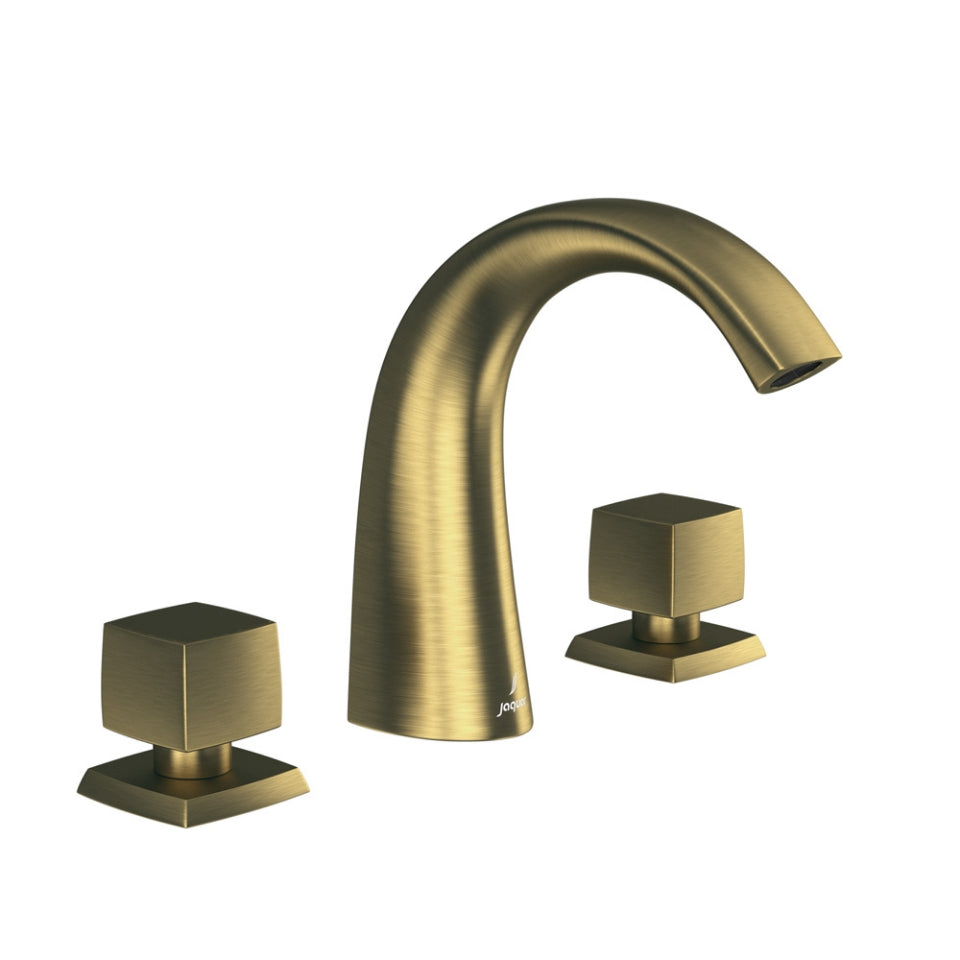 S.L. 3-HOLE BASIN MIXER W/BRAIDED PIPES - JAQUAR FAUCETS -  ( ANTIQUE BRONZE - ARC - 0x15 mm - 0inchX0.5inch )