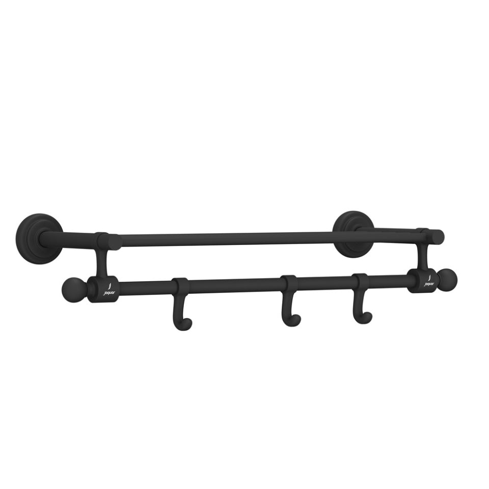TOWEL RACK - JAQUAR FAUCETS -  ( BLACK MATT - QUEENS ACC. - 0x450 mm - 0inchX18inch )