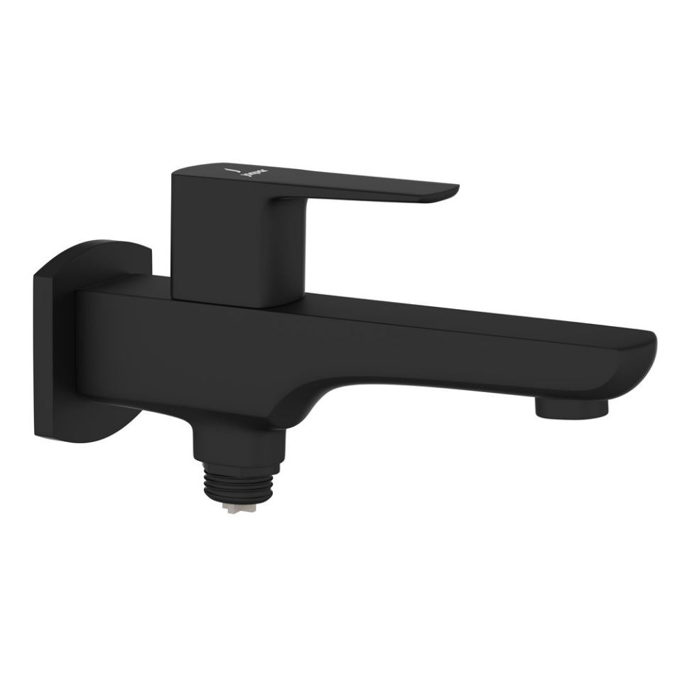 2-WAY BIB COCK WITH FLANGE - JAQUAR FAUCETS -  ( BLACK MATT - KUBIX PRIME - 0x15 mm - 0inchX0.5inch )