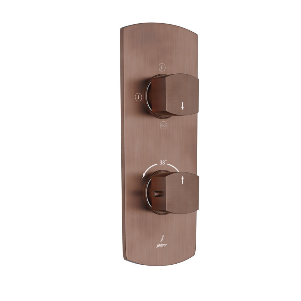 AQUAMAX EXPOSED PART KIT OF THERMOSTATIC SHOWER MIXER WITH 3-WAY DIVERTER & SLEEVE (COMPATIBLE WITH ALD-683N) - JAQUAR FAUCETS -  ( ANTIQUE COPPER - KUBIX PRIME - 0x20 mm - 0inchX0.75inch )