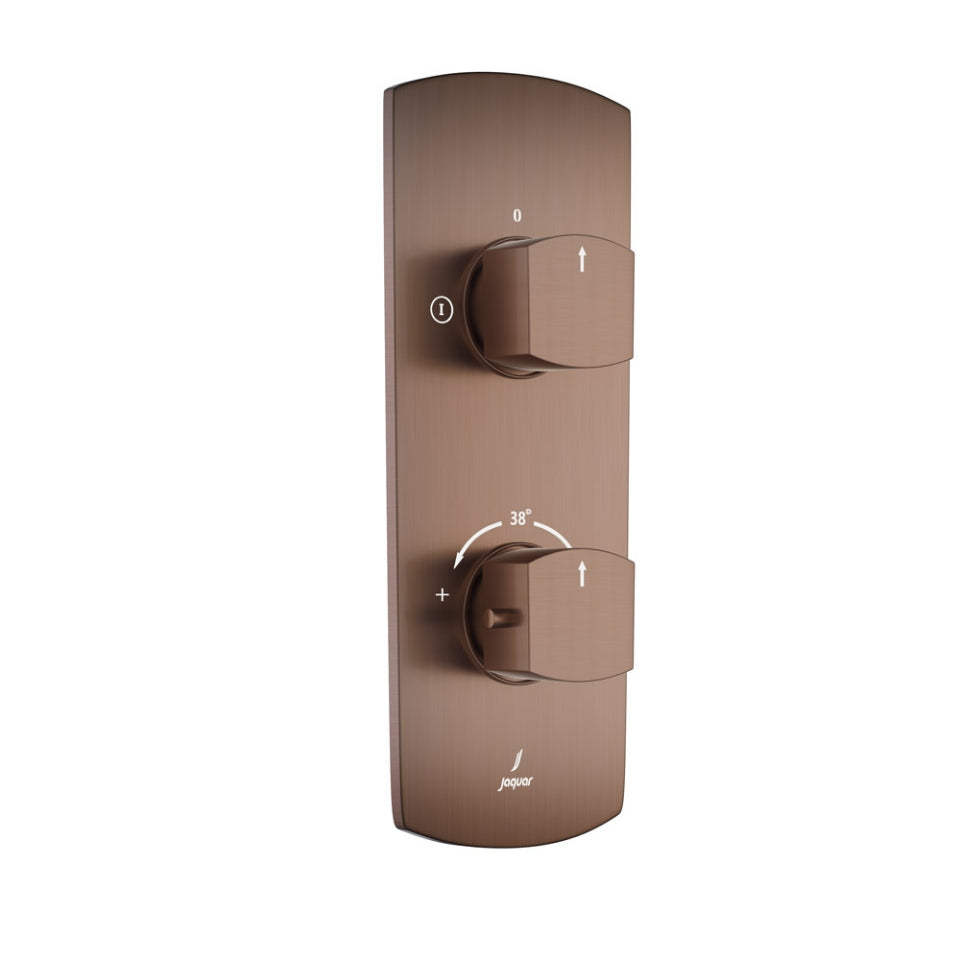 AQUAMAX EXPOSED PART KIT OF THERMOSTATIC SHOWER MIXER WITH 2-WAY DIVERTER WITH SLEEVE (COMPATIBLE WITH ALD-681N) - JAQUAR FAUCETS -  ( ANTIQUE COPPER - KUBIX PRIME - 0x20 mm - 0inchX0.8inch )