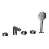 5-HOLE BATH & SHOWER MIXER - JAQUAR FAUCETS -  ( BLACK CHROME - LAGUNA - 0x15 mm - 0inchX0.5inch )