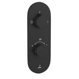 AQUAMAX EXPOSED PART KIT OF THERMOSTATIC SHOWER MIXER WITH 2-WAY DIVERTER WITH SLEEVE (COMPATIBLE WITH ALD-681N) - JAQUAR FAUCETS - (BLACK MATT FINISH - LAGUNA - 0x15 mm -  0inchX0.5inch)