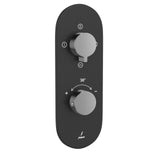 AQUAMAX EXPOSED PART KIT OF THERMOSTATIC SHOWER MIXER WITH 3-WAY DIVERTER & SLEEVE (COMPATIBLE WITH ALD-683N) - JAQUAR FAUCETS -  ( BLACK CHROME/BLACK MATT - LAGUNA - 0x15 mm - 0inchX0.5inch )