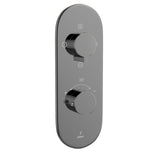 AQUAMAX EXPOSED PART KIT OF THERMOSTATIC SHOWER MIXER WITH 3-WAY DIVERTER & SLEEVE (COMPATIBLE WITH ALD-683N) - JAQUAR FAUCETS - (BLACK CHROME - LAGUNA - 0x15 mm - 0inchX0.5inch)