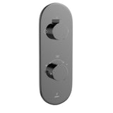 AQUAMAX EXPOSED PART KIT OF THERMOSTATIC SHOWER MIXER WITH 2-WAY DIVERTER WITH SLEEVE (COMPATIBLE WITH ALD-681N) - JAQUAR FAUCETS - (BLACK CHROME - LAGUNA - 0x15 mm - 0inchX0.5inch)