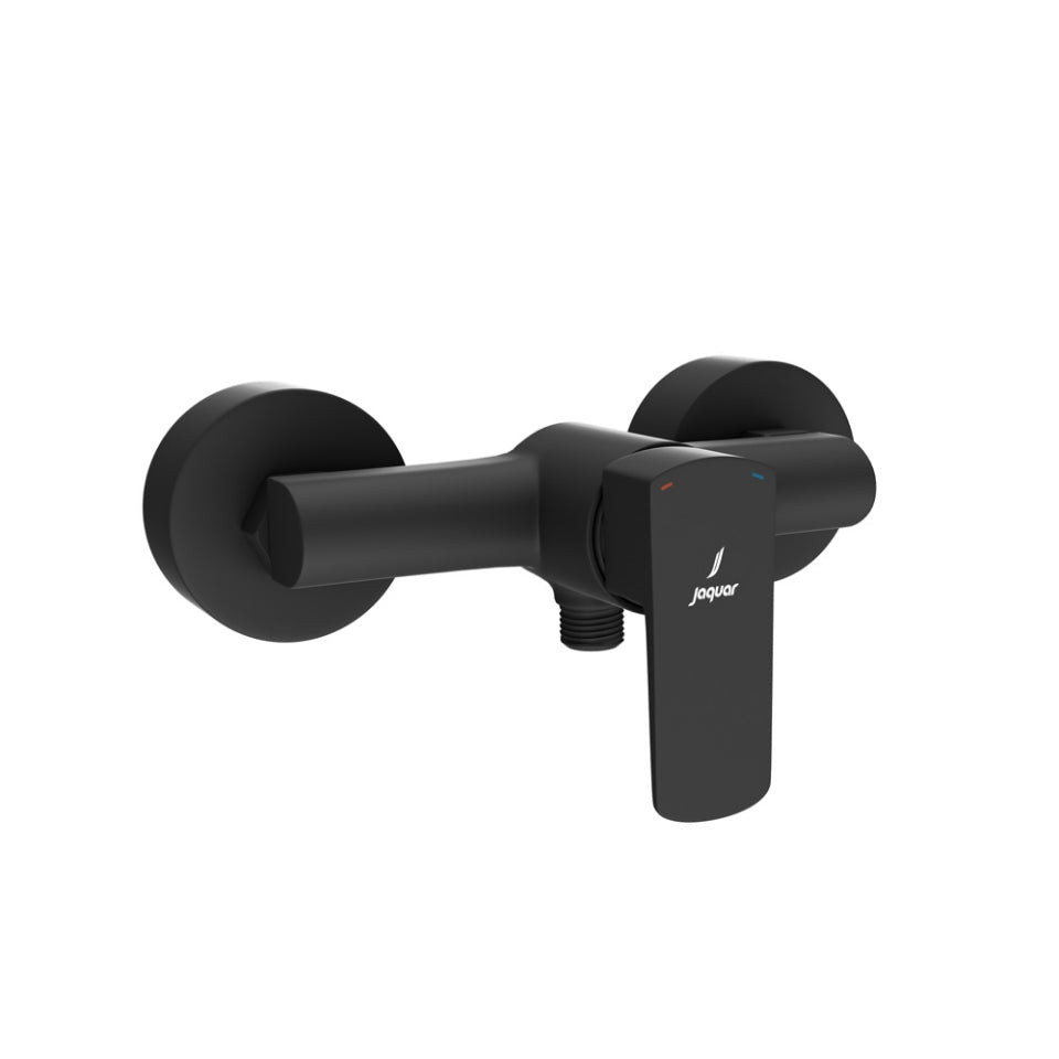 SINGLE LEVER EXPOSED SHOWER MIXER WITH WALL FLANGE - JAQUAR FAUCETS -  ( BLACK MATT - KUBIX PRIME - 0x15 mm - 0inchX0.5inch )