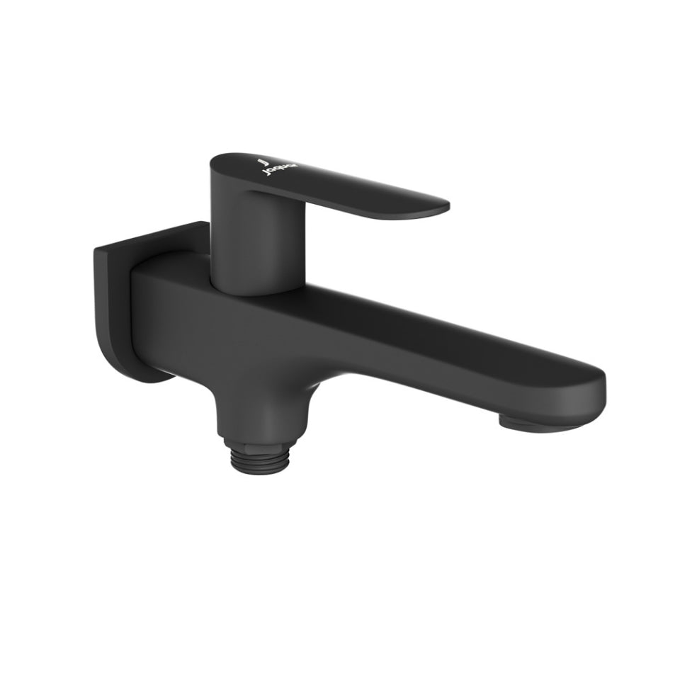 2 WAY BIB COCK WITH FLANGE - JAQUAR FAUCETS -  ( BLACK MATT - OPAL PRIME - 0x15 mm - 0inchX0.5inch )
