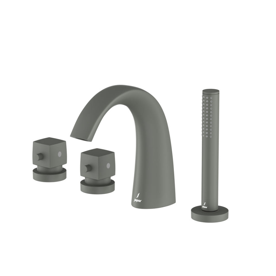 4-HOLE THERMOSTATIC BATH & SHOWER MIXER - JAQUAR FAUCETS -  ( GRAPHITE - ARC - 0x15 mm - 0inchX0.5inch )