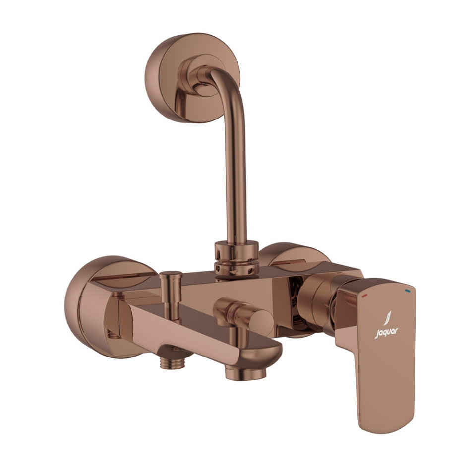 SINGLE LEVER WALL MIXER 3 IN1 SYSTEM - JAQUAR FAUCETS -  ( BLUSH GOLD PVD - KUBIX PRIME - 0x15 mm - 0inchX0.5inch )