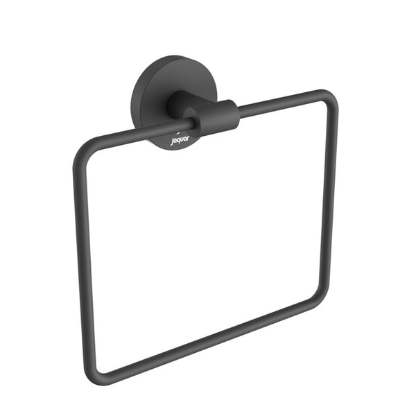 TOWEL RING SQUARE WITH ROUND FLANGE - JAQUAR FAUCETS - ( BLACK MATT - CONTINENTAL ACC. - 0x0 mm - 0inchX0inch )