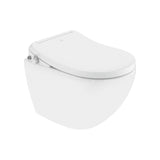 BIDSPA RIMLESS BLIND INSTALLATION WALL HUNG WC WITH ELECTRONIC PP SEAT COVER, HINGES & ACCESSORIES SET - JAQUAR SWARE - ( WHITE - BIDSPA (ELECTRONIC WC)- 375x520x400 mm - 15inchX20.8inchX16inch )