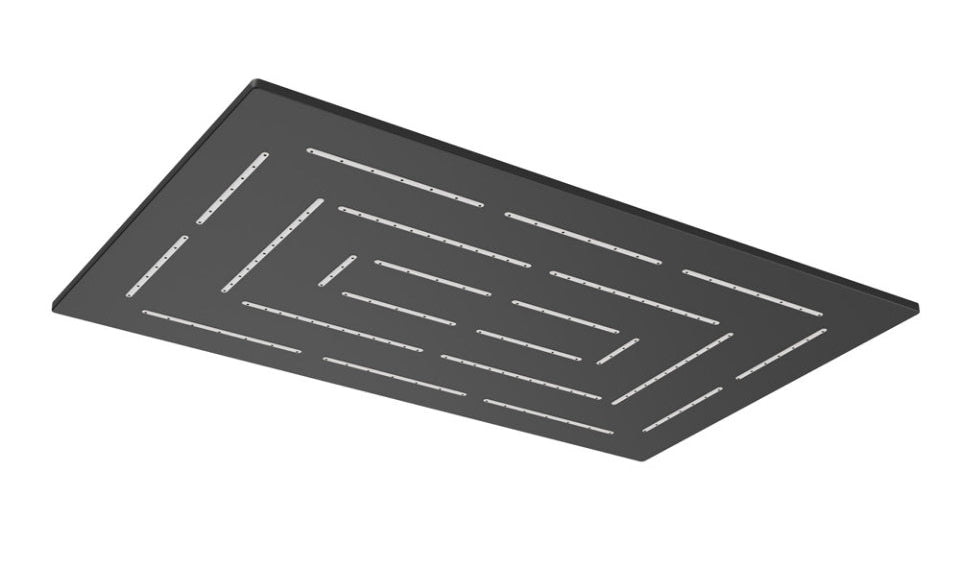 MAZE OVERHEAD SHOWER RECTANGULAR - JAQUAR FAUCETS - ( BLACK MATT - OVERHEAD SHOWER - 295x190 mm - 11.8inchX7.6inch )