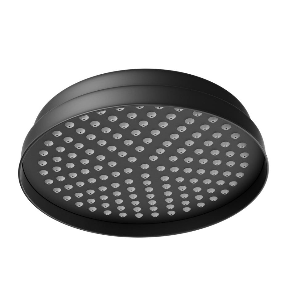 VICTORIAN SHOWER 200MM DIA - JAQUAR FAUCETS -  ( BLACK MATT - OVERHEAD SHOWER - 0x15 mm - 0inchX0.5inch )