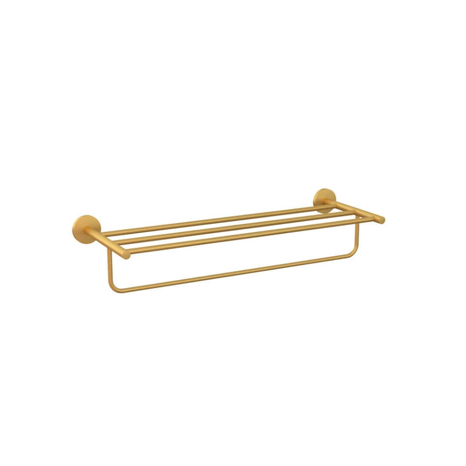 TOWEL RACK WITH LOWER HANGERS - JAQUAR FAUCETS -  ( GOLD MATT PVD - CONTINENTAL ACC. - 0x600 mm - 24inchX0inch )