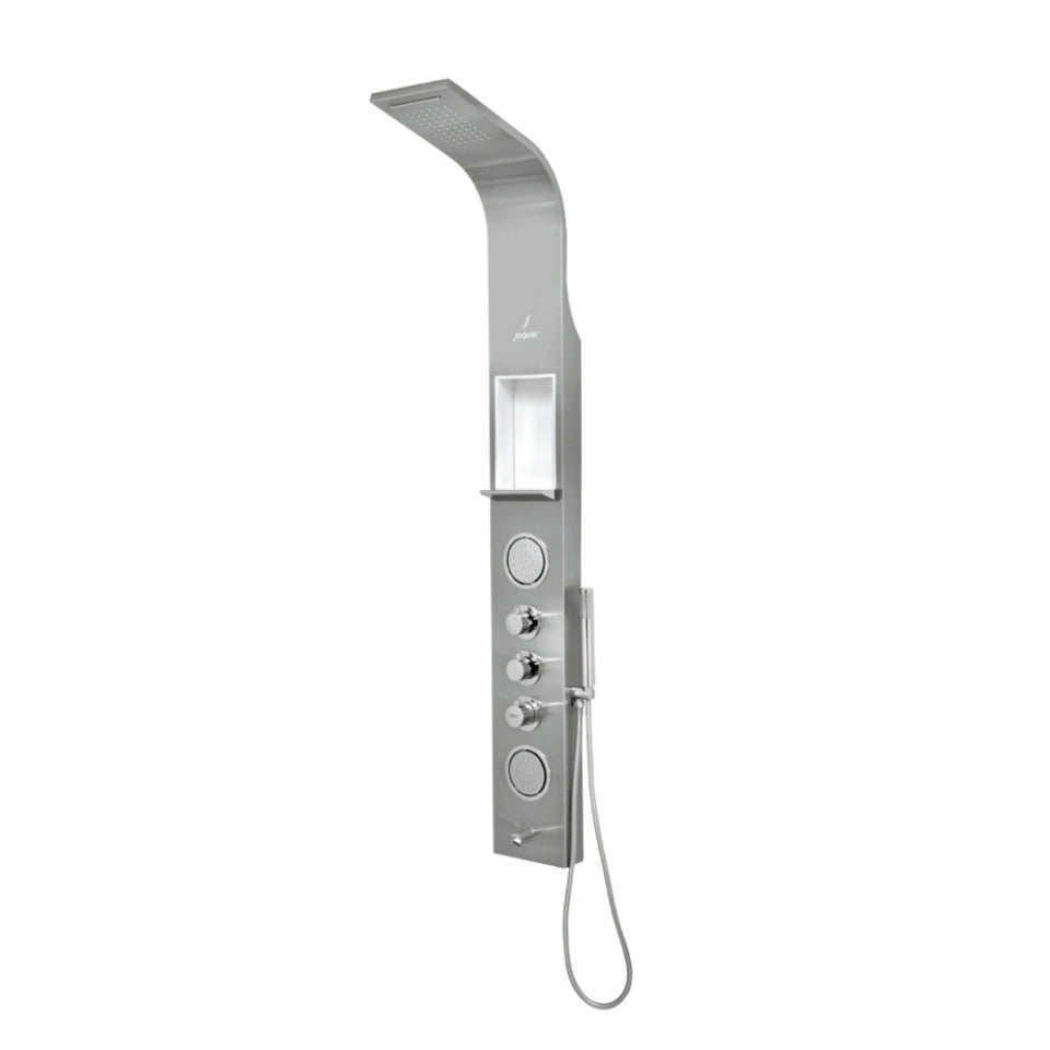 THERMO SHOWER PANEL W/BUTTON SPT - JAQUAR FAUCETS -  ( STAINLESS STEEL - SELFY -1600X200 mm - 64inchx8inch )