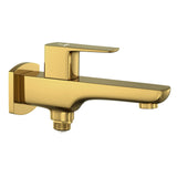 2 WAY BIB COCK WITH WALL FLANGE - JAQUAR FAUCETS -  ( GOLD BRIGHT PVD - KUBIX PRIME - 0x15 mm - 0inchX0.5inch )