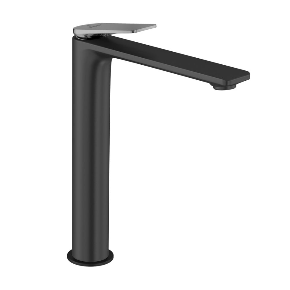 SINGLE LEVER TALL BOY WITHOUT POPUP WASTE - JAQUAR FAUCETS -  ( BLACK CHROME/BLACK MATT - LAGUNA - 0x15 mm - 0inchX0.5inch )