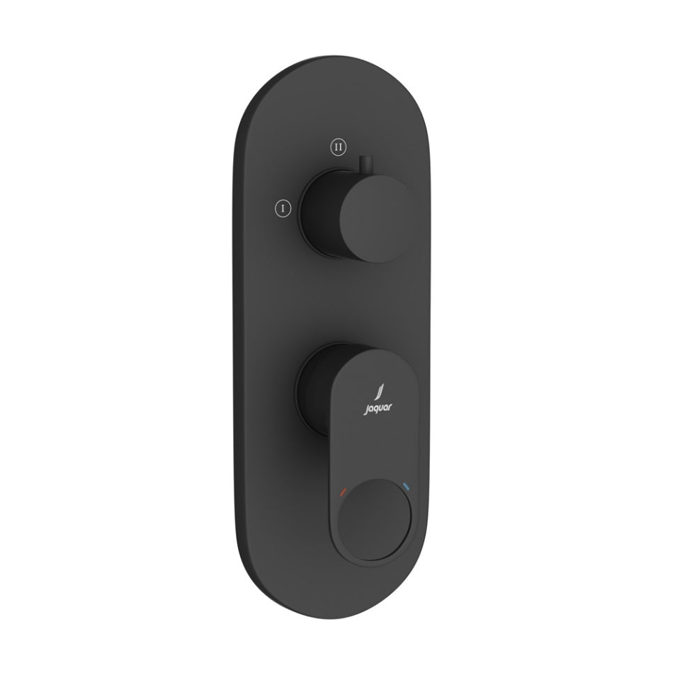 AQUAMAX EXPOSED PART KIT OF SINGLE LEVER SHOWER MIXER WITH 3-WAY DIVERTER AND SLEEVE (COMPATIBLE WITH ALD-783N) - JAQUAR FAUCETS -  ( BLACK MATT - ORNAMIX PRIME - 0x20 mm - 0inchX0.8inch )