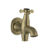 2 WAY BIB COCK W/WALL FLANGE - JAQUAR FAUCETS - (ANTIQUE BRONZE - QUEENS PRIME - 0x15 mm -  0inchX0.5inch)