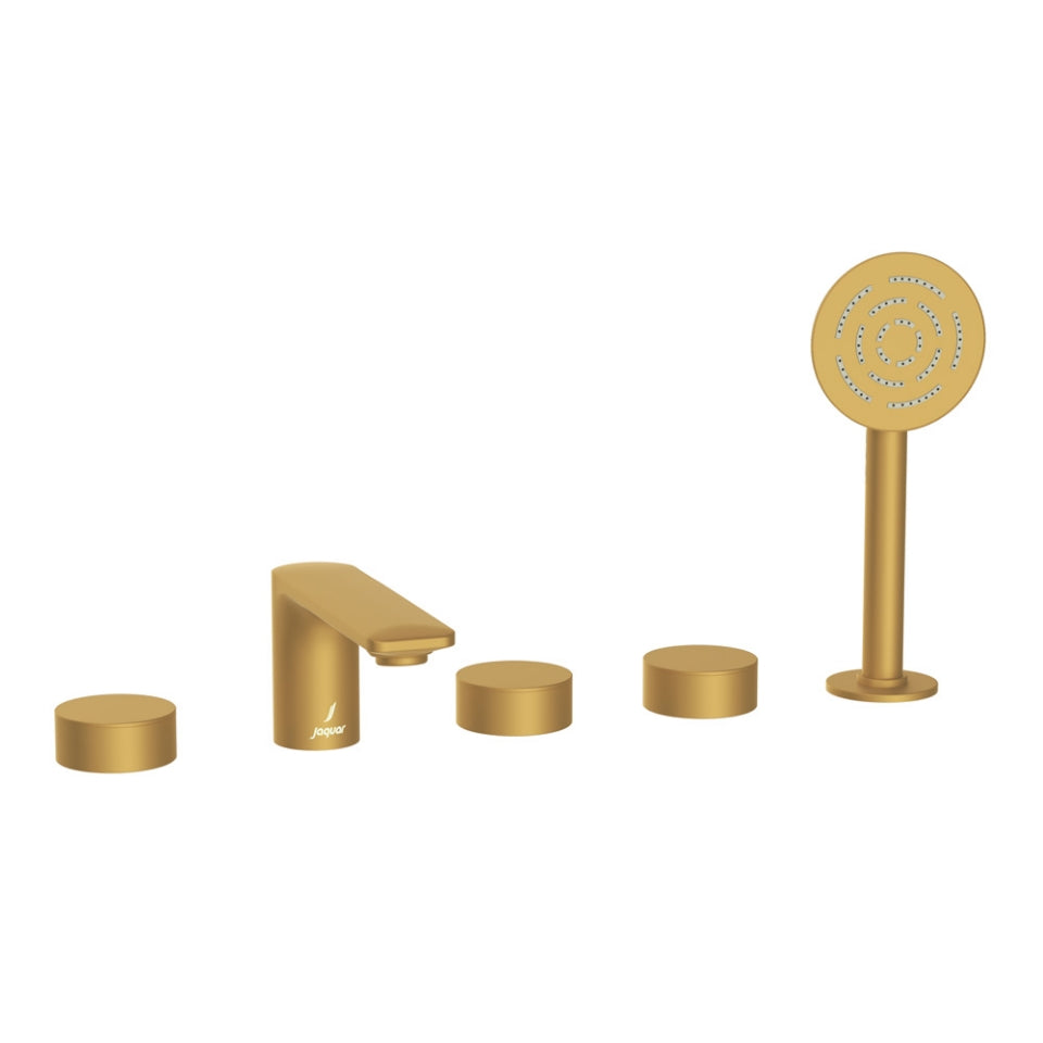 5-HOLE BATH & SHOWER MIXER - JAQUAR FAUCETS -  ( GOLD MATT PVD - LAGUNA - 0x15 mm - 0inchX0.5inch )