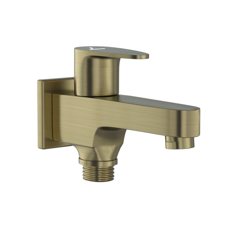 2 WAY BIB COCK WITH WALL FLANGE - JAQUAR FAUCETS -  ( ANTIQUE BRONZE - VIGNETTE PRIME - 0x15 mm - 0inchX0.5inch )