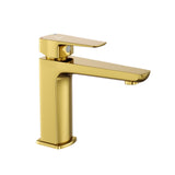 SINGLE LEVER BASIN MIXER WITHOUT POPUP WASTE - JAQUAR FAUCETS -  ( GOLD BRIGHT PVD - KUBIX PRIME - 0x15 mm - 0inchX0.5inch )