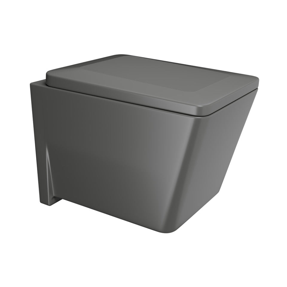 RIMLESS, BLIND INSTALLATION WALL HUNG WC WITH UF SOFT CLOSE SLIM SEAT COVER, HINGES, ACCESSORIES SET - JAQUAR SWARE - ( GRM - KUBIX PRIME - 500x360 mm - 20inchX14.4inch )