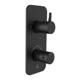 AQUAMAX EXPOSED PART KIT OF THERMOSTATIC SHOWER MIXER WITH 1-WAY DIVERTER WITH SLEEVE (COMPATIBLE WITH ALD-661N) - JAQUAR FAUCETS -  ( BLACK MATT - FLORENTINE PRIME - 0x20 mm - 0inchX0.8inch )