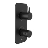 AQUAMAX EXPOSED PART KIT OF THERMOSTATIC SHOWER MIXER WITH 3-WAY DIVERTER & SLEEVE (COMPATIBLE WITH ALD-683N) - JAQUAR FAUCETS -  ( BLACK MATT - FLORENTINE PRIME - 0x20 mm - 0inchX0.8inch )