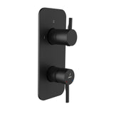 AQUAMAX EXPOSED PART KIT OF SINGLE LEVER SHOWER MIXER WITH 3-WAY DIVERTER AND SLEEVE (COMPATIBLE WITH ALD-783N) - JAQUAR FAUCETS -  ( BLACK MATT - FLORENTINE PRIME - 0x15 mm - 0inchX0.5inch )