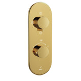 AQUAMAX EXPOSED PART KIT OF THERMOSTATIC SHOWER MIXER WITH 3-WAY DIVERTER & SLEEVE (COMPATIBLE WITH ALD-683N) - JAQUAR FAUCETS - (GOLD BRIGHT PVD - LAGUNA - 0x15 mm - 0inchX0.5inch)