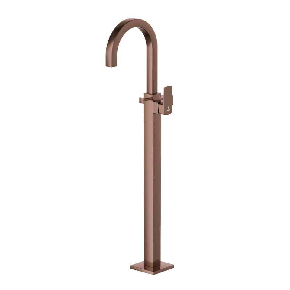 EXPOSED PARTS OF FLOOR MOUNTED SINGLE LEVER BATH MIXER - JAQUAR FAUCETS -  ( BLUSH GOLD PVD - KUBIX PRIME - 0x15 mm - 0inchX0.5inch )