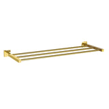 TOWEL RACK WITHOUT LOWER HANG - JAQUAR FAUCETS -  ( GOLD BRIGHT PVD - ACC. KUBIX PRIME - 0x600 mm - 0inchX24inch )