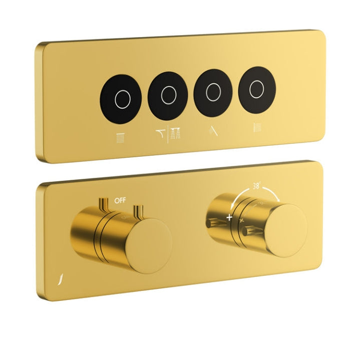 EXPOSED PART KIT OF QLOUD TOUCH SHOWER SYSTEM WITH 4OUTLETS - JAQUAR FAUCETS - ( GOLD BRIGHT PVD - QLOUD - 0x32 mm - 0inchX1.28inch )