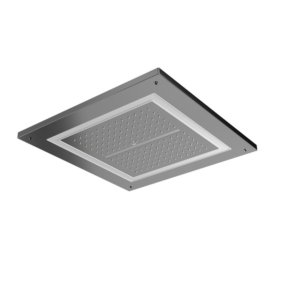 DUOFLO SHOWER SQUARE SHAPE LED LIGHT W/REMOTE CONTROL - JAQUAR FAUCETS -  ( BLACK CHROME - OVERHEAD SHOWER - 450x450 mm - 18inchX18inch )