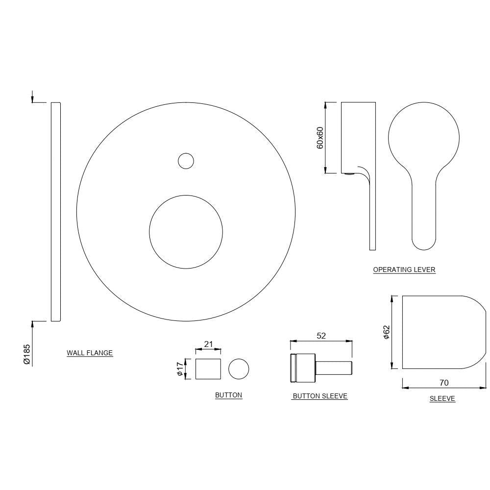 S.L.EXPOSED PARTS DIV KIT HIGH FLOW - JAQUAR FAUCETS -  ( CHROME - FUSION - 0x15 mm - 0inchX0.5inch )