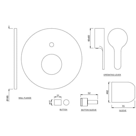 S.L.EXPOSED PARTS DIV KIT HIGH FLOW - JAQUAR FAUCETS -  ( CHROME - FUSION - 0x15 mm - 0inchX0.5inch )
