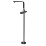EXPOSED PARTS OF FLOOR MOUNTED SINGLE LEVER BATH MIXER - JAQUAR FAUCETS -  ( BLACK CHROME - FLORENTINE PRIME - 0x15 mm - 0inchX0.5inch )