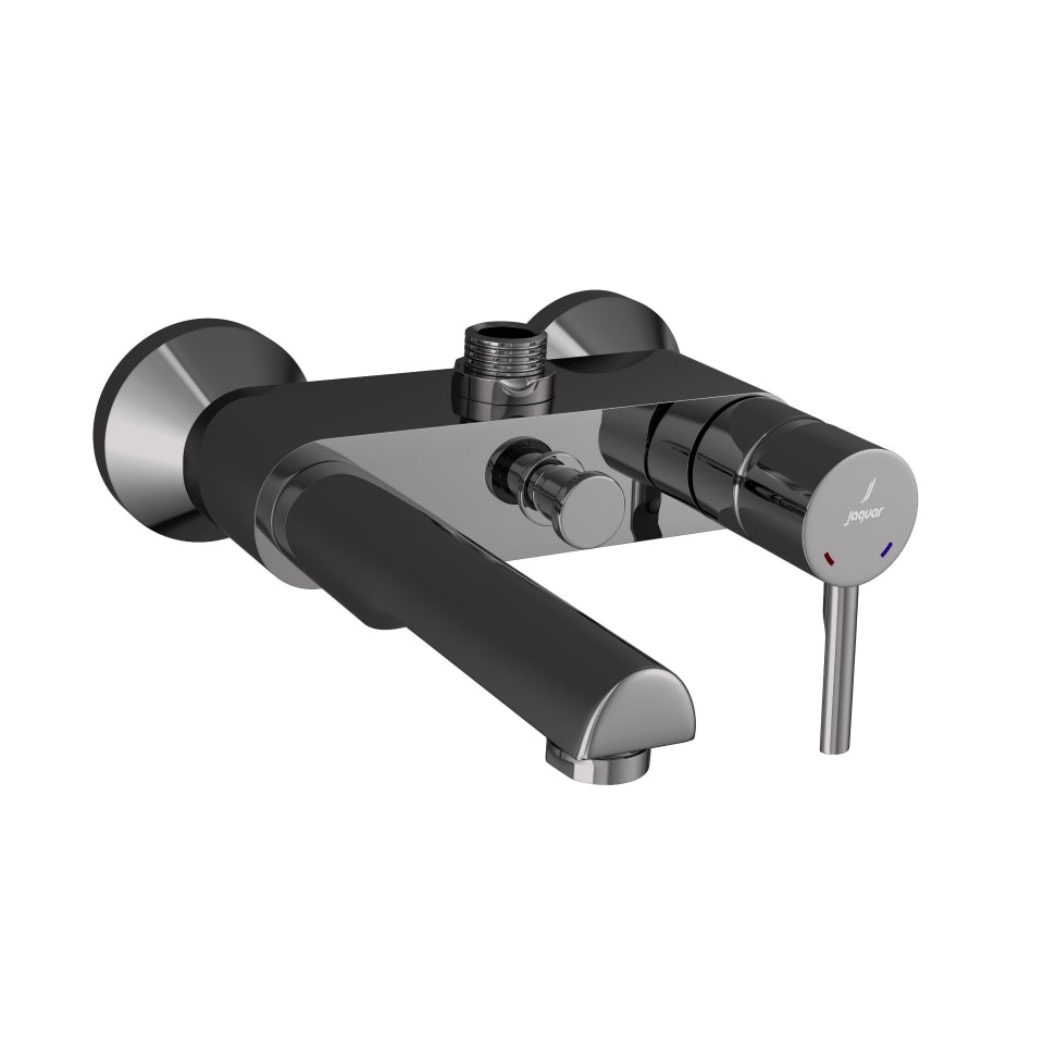 SINGLE LEVER WALL MIXER WITH PROVISION FOR CONNECTION TO EXPOSED SHOWER PIPE - JAQUAR FAUCETS -  ( BLACK CHROME - FLORENTINE PRIME - 0x15 mm - 0inchX0.5inch )