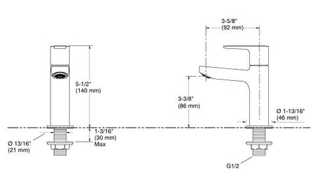 ACCLIV PILLAR TAP (COLD ONLY) - KOHLER POPULAR -  ( CHROME - POPULAR - 0x15 mm - 0inchX0.6inch )