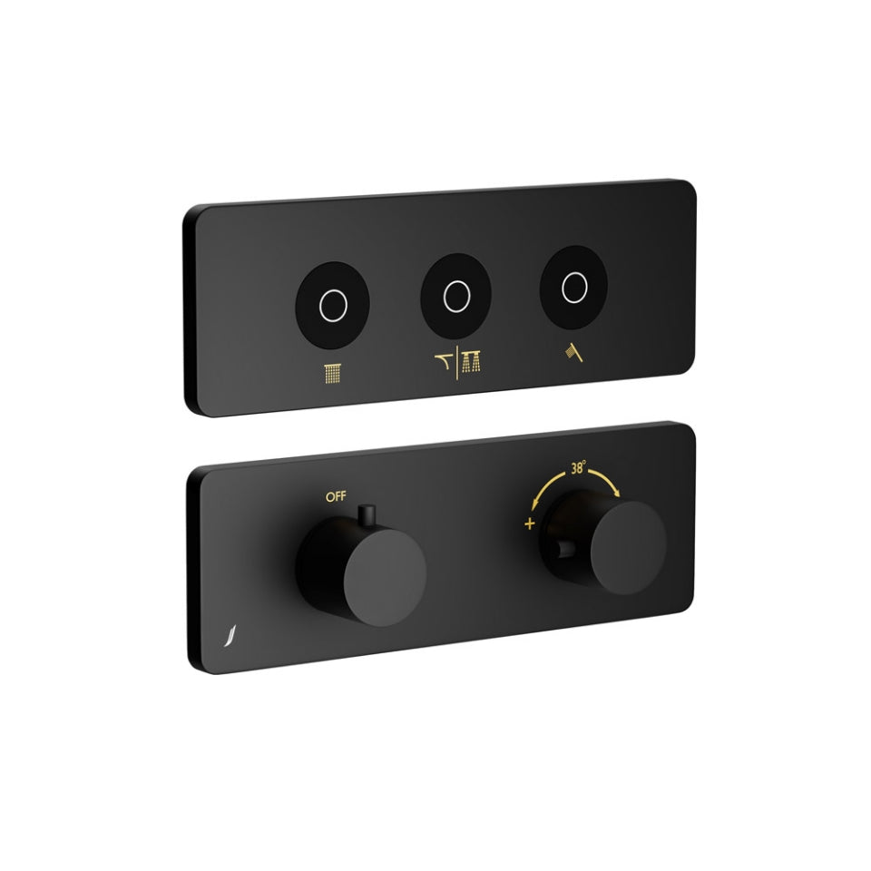 EXPOSED PART KIT OF QLOUD TOUCH SHOWER SYSTEM WITH 3OUTLETS - JAQUAR FAUCETS - ( BLACK MATT - QLOUD - 0x32 mm - 0inchX1.28inch )