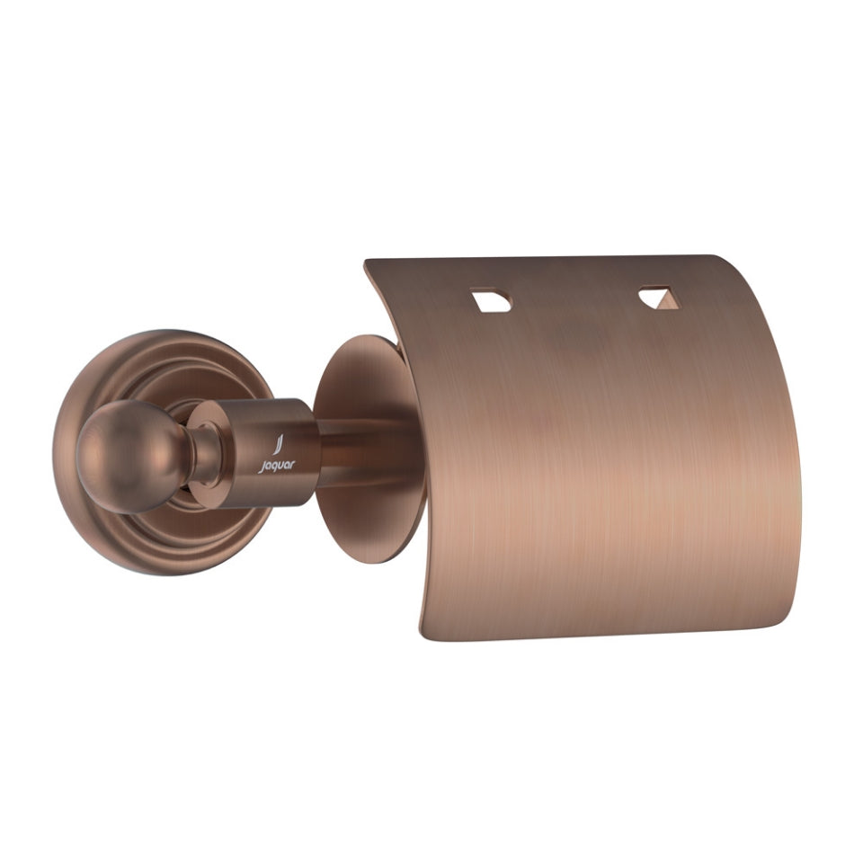 TOILET PAPER HOLDER W/FLAP - JAQUAR FAUCETS -  ( ANTIQUE COPPER - QUEENS ACC. - 0x0 mm - 0inchx0inch )