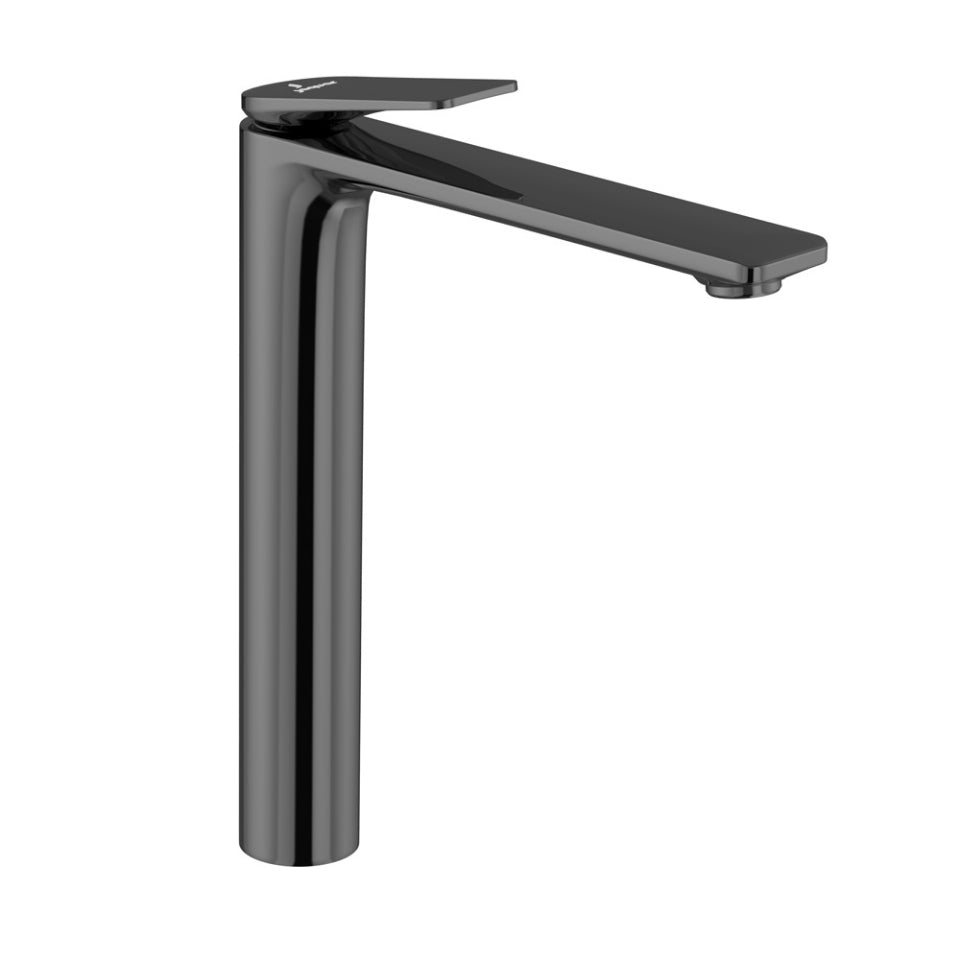 SINGLE LEVER HIGH NECK BASIN MIXER - JAQUAR FAUCETS -  ( BLACK CHROME - LAGUNA - 0x15 mm - 0inchX0.5inch )