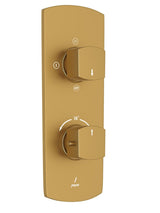 AQUAMAX EXPOSED PART KIT OF THERMOSTATIC SHOWER MIXER WITH 3-WAY OUTLET & SLEEVE (COMPATIBLE WITH ALD-683N)- JAQUAR FAUCETS - ( GOLD MATT PVD - KUBIX PRIME - 0x20 mm - 0inchX0.8inch )