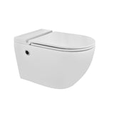 TANKLESS WALL HUNG WC WITH SENSOR AND LAZER LIGHT FLUSH, WITH BATTERY AND ELECTRIC OPERATED, UF SOFT CLOSE SLIM SEAT COVER, HINGES, ACCESSORIES SET ( BOLT DISTANCE 7)- JAQUAR SWARE - ( WHITE - OPAL - 360x580 mm - 14.4inchX23.2inch )