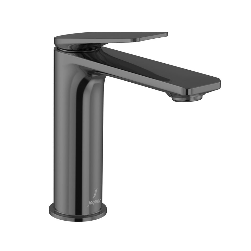 SINGLE LEVER EXTENDED BASIN MIXER WITHOUT POPUP WASTE - JAQUAR FAUCETS -  ( BLACK CHROME - LAGUNA - 0x15 mm - 0inchX0.5inch )
