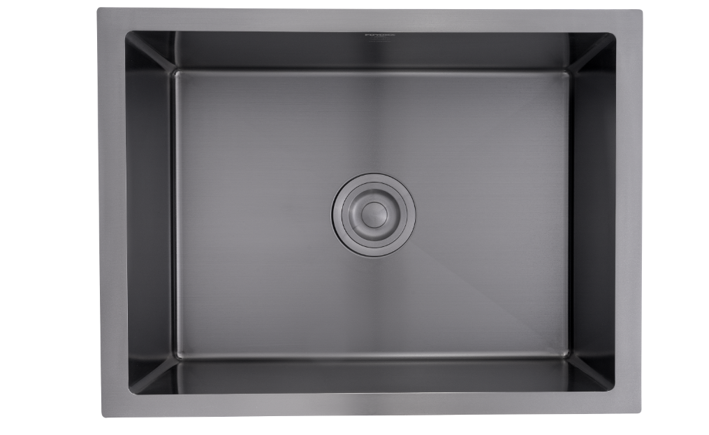 1.0 BOWL SS SINK W/COUPLING (DEPTH 9INCH)- FUTURA -  ( BLACK - HAND CARVED COLOUR SERIES - 609x457 mm - 24.4inchX18.28inch )