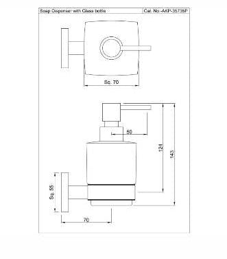 SOAP DISH W/GLASS BOTTLE - JAQUAR FAUCETS -  ( GOLD DUST - ACC. KUBIX PRIME - 0x0 mm - 0inchx0inch )