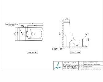 SINGLE PIECE WC S TRAP-220MM W/UF SOFT CLOSE SLIM SC - JAQUAR SWARE -  ( WHITE - LYRIC - 670x370 mm - 14.8inchX0inch )